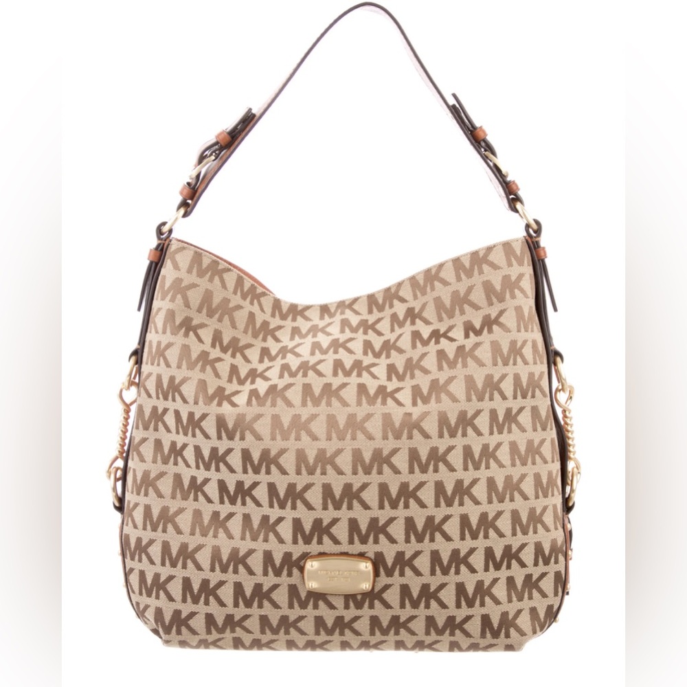 MK Canvas Shoulder Bag Color: Brown Good Condition.